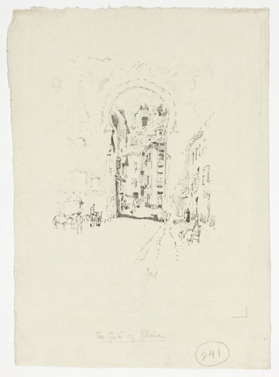 Poort van Elvira, Granada door Joseph Pennell