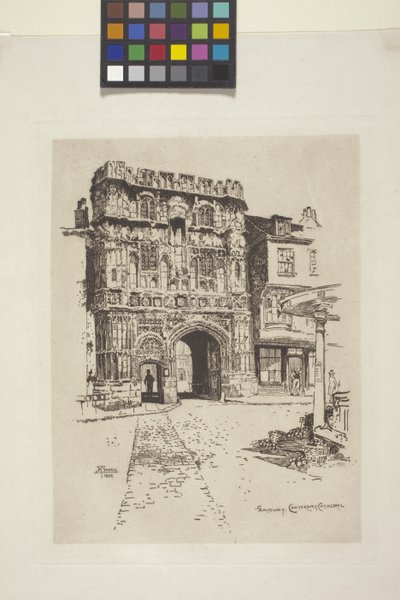 Poort, Canterbury Kathedraal door Joseph Pennell