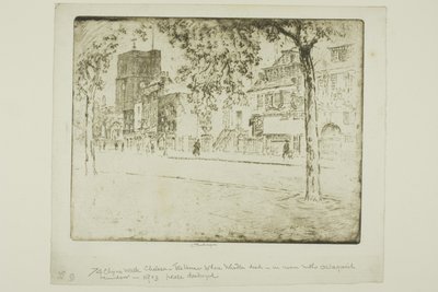 Huis waar Whistler stierf door Joseph Pennell
