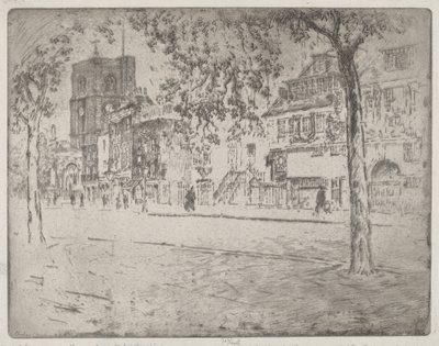 Huis waar Whistler stierf, 1904 door Joseph Pennell