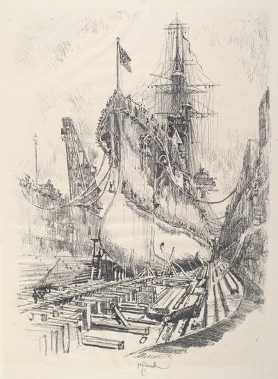 In het Droogdok door Joseph Pennell