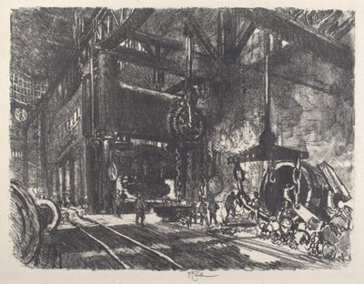 In het Land van Brobdingnag, de Pantserplaat Buigpers door Joseph Pennell