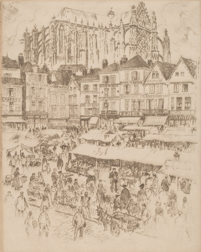 La Place, Beauvais door Joseph Pennell
