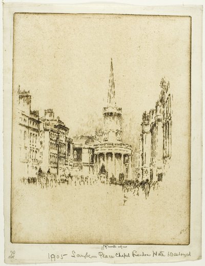 Langham Place Kapel door Joseph Pennell