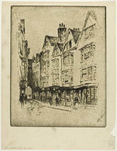 Het Laatste van Oud Londen, Cloth Fair door Joseph Pennell