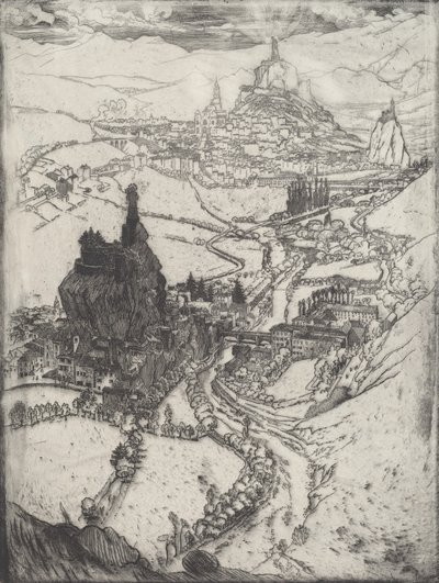 Le Puy, 1894 door Joseph Pennell