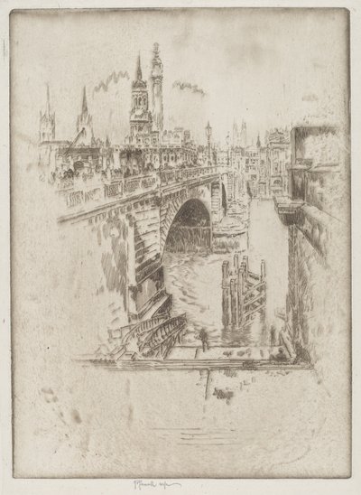 London Bridge Trappen door Joseph Pennell
