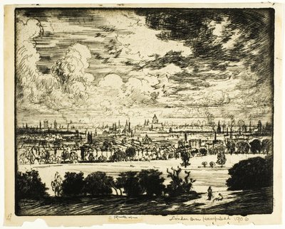 Londen boven Hampstead door Joseph Pennell