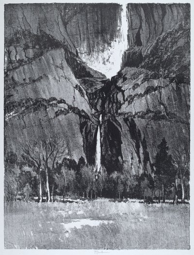 Lower Falls, Yosemite door Joseph Pennell