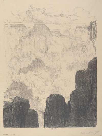 Mist in de canyon, No.II door Joseph Pennell