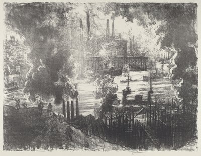 Munitierivier, 1916 door Joseph Pennell