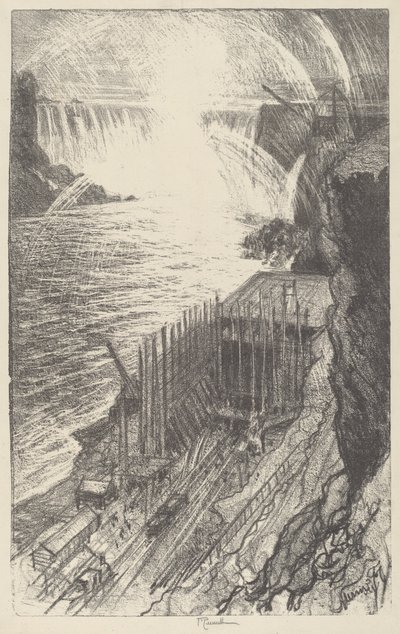 Niagara regenbogen door Joseph Pennell