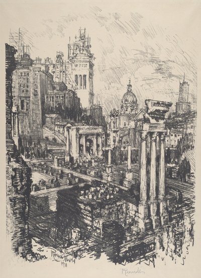 Oud en Nieuw Rome, Victor Emanuel Monument, 1911 door Joseph Pennell