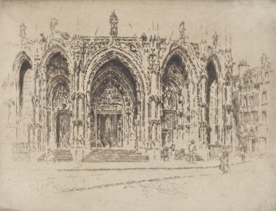 Portiek van San Maclou, Rouen, 1907 door Joseph Pennell