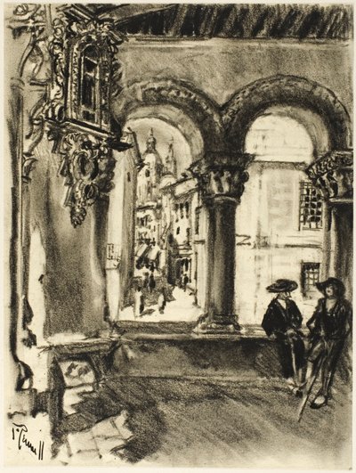 Portico San Martín, Segovia door Joseph Pennell
