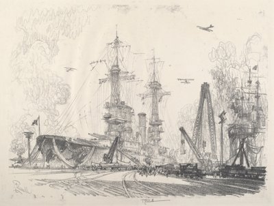 Klaar om te Starten, 1917 door Joseph Pennell