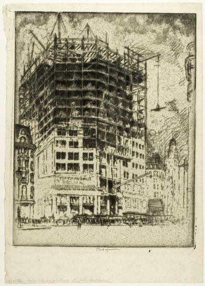 Herbouw van Fifth Avenue door Joseph Pennell