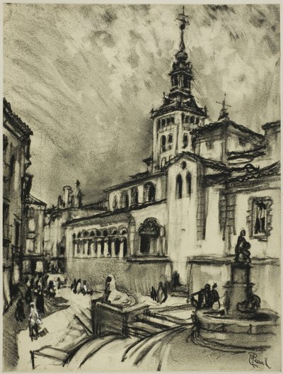 San Martín, Segovia door Joseph Pennell