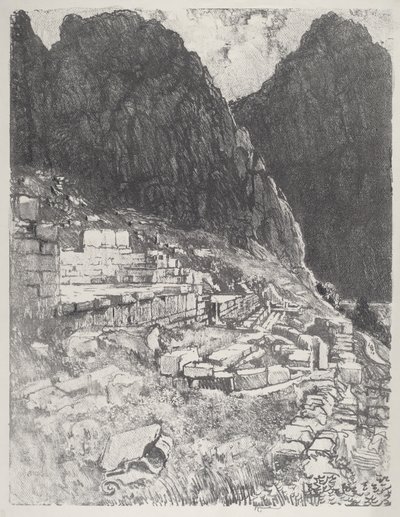 Zitplaatsen van de Machtigen, Delphi door Joseph Pennell