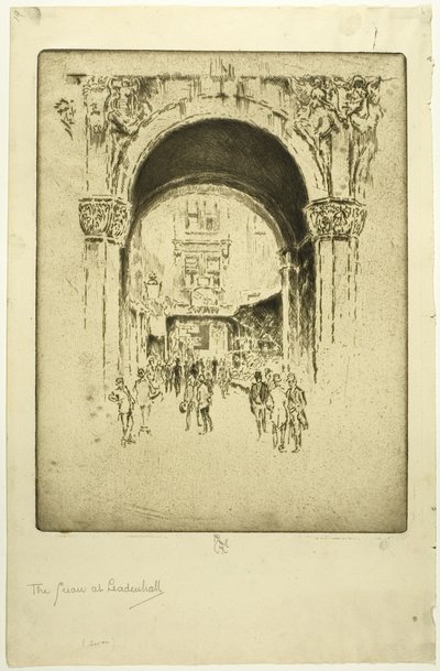Zwaan bij Leadenhall door Joseph Pennell