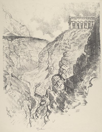 Tempel boven de Kloof, Segesta door Joseph Pennell