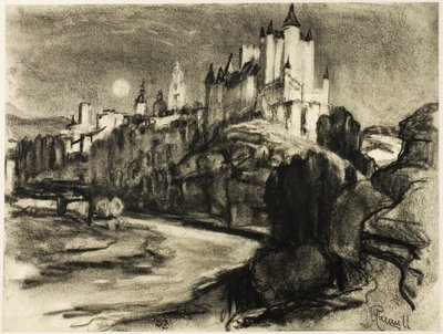 Het Alcazar, Segovia door Joseph Pennell