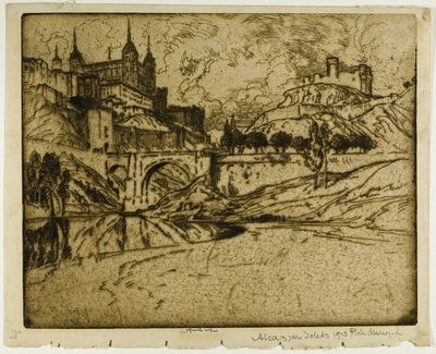 Het Alcazar, Toledo door Joseph Pennell