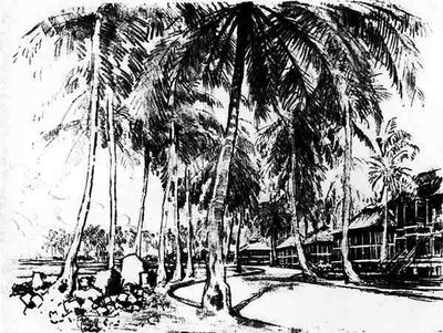 Het Amerikaanse Kwartier, plaat I uit Het Panamakanaal door Joseph Pennell door Joseph Pennell