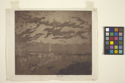 De baai, New York door Joseph Pennell