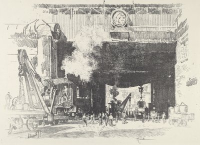 De grote poort van de grote winkel door Joseph Pennell