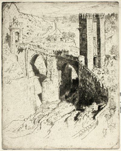 De Brug van Alcantara, Toledo door Joseph Pennell