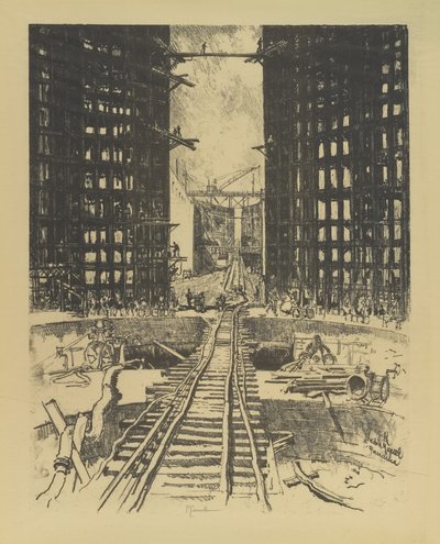 De poorten van Pedro Miguel Lock, 1912 door Joseph Pennell