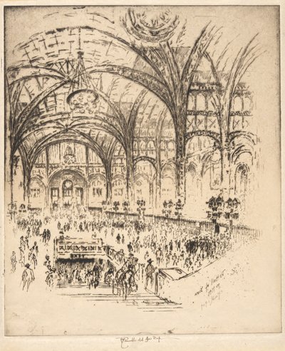 De Hal van IJzer, Pennsylvania Station, New York door Joseph Pennell
