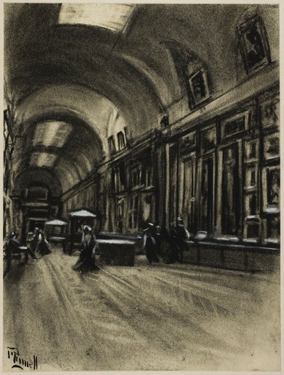 De lange galerij, Prado door Joseph Pennell