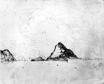 De Mond van het Kanaal vanaf de Zee, plaat XXVIII uit Het Panamakanaal door Joseph Pennell door Joseph Pennell