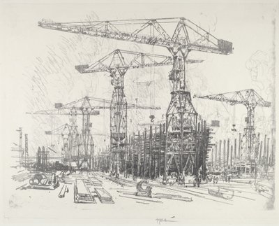 De Oude Scheepswerf door Joseph Pennell