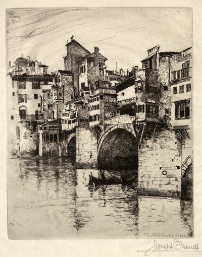 De Ponte Vecchio door Joseph Pennell