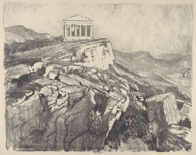 De Tempel van Concord op de Muur, Girgenti door Joseph Pennell