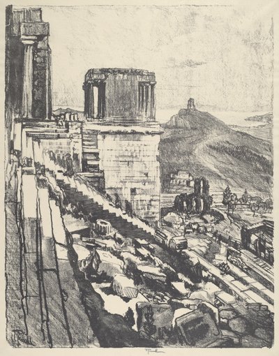 De Tempel van Nike, Athene door Joseph Pennell