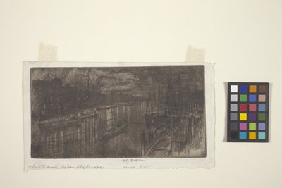 De Theems onder de brug door Joseph Pennell