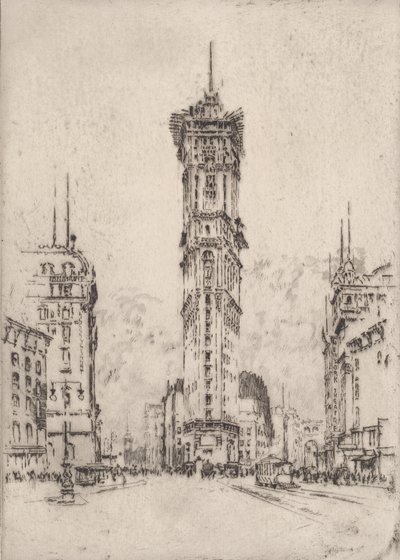 Het Times-gebouw door Joseph Pennell