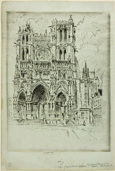 Het westfront, Amiens door Joseph Pennell
