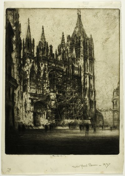 De westelijke gevel, Rouen kathedraal door Joseph Pennell