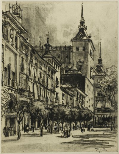 De Zocodover, Toledo door Joseph Pennell