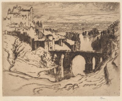 Zonder Titel [Brug van St. Martin, Toledo] door Joseph Pennell