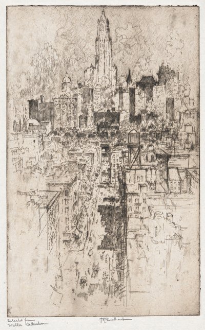 Op naar de Woolworth door Joseph Pennell