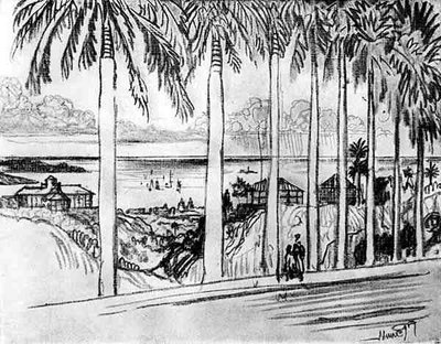 Uitzicht vanaf Ancon Hill, plaat XXV uit Het Panamakanaal door Joseph Pennell door Joseph Pennell