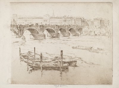 Waterloo Bridge en Somerset House door Joseph Pennell