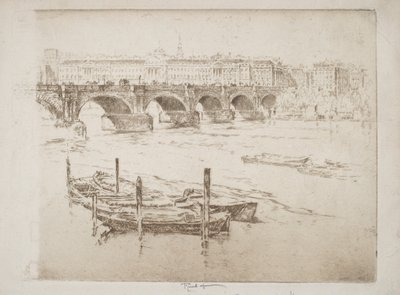 Waterloo Bridge en Somerset House door Joseph Pennell