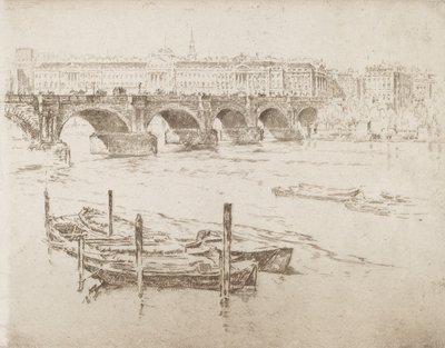 Waterloo Bridge en Somerset House door Joseph Pennell